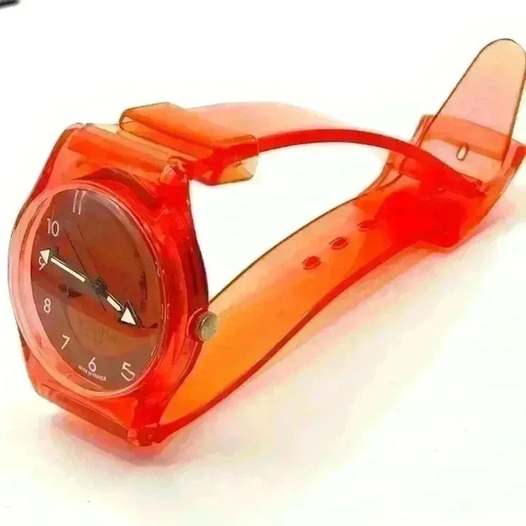 AGATHA Paris Scottie Clear Orange Silicone Watch - Picture 6 of 7